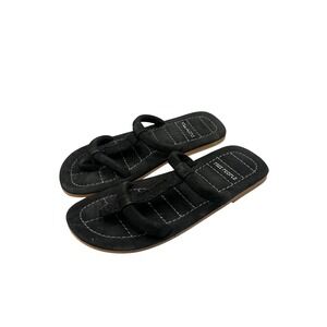 Free People Womens Black Suede Tubular Thong Flat Sandals Size 8 OB14291199